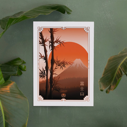 Fuji Sunset A4 Art Print