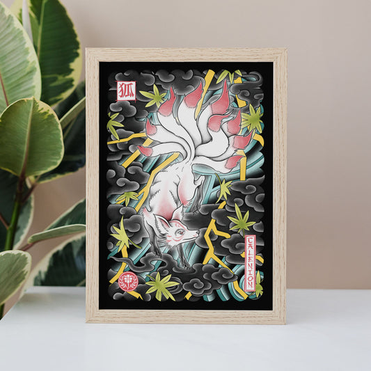 Nine-Tailed Fox A4 Art Print