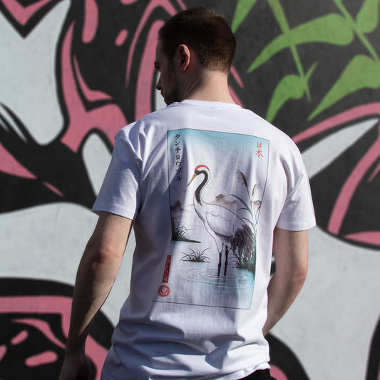 Woodblock Crane T-Shirt