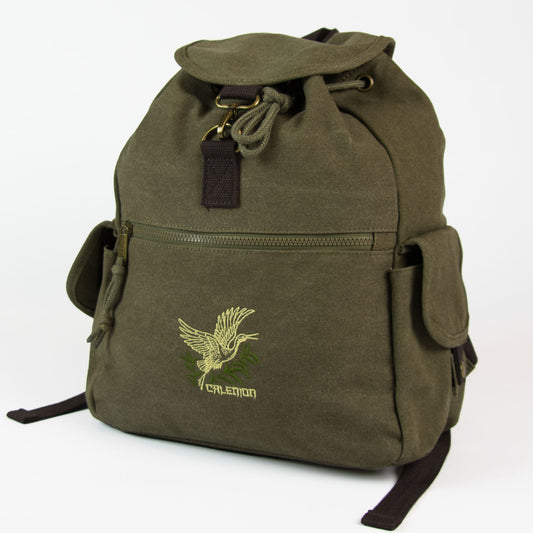Japanese Crane Vintage Canvas Backpack
