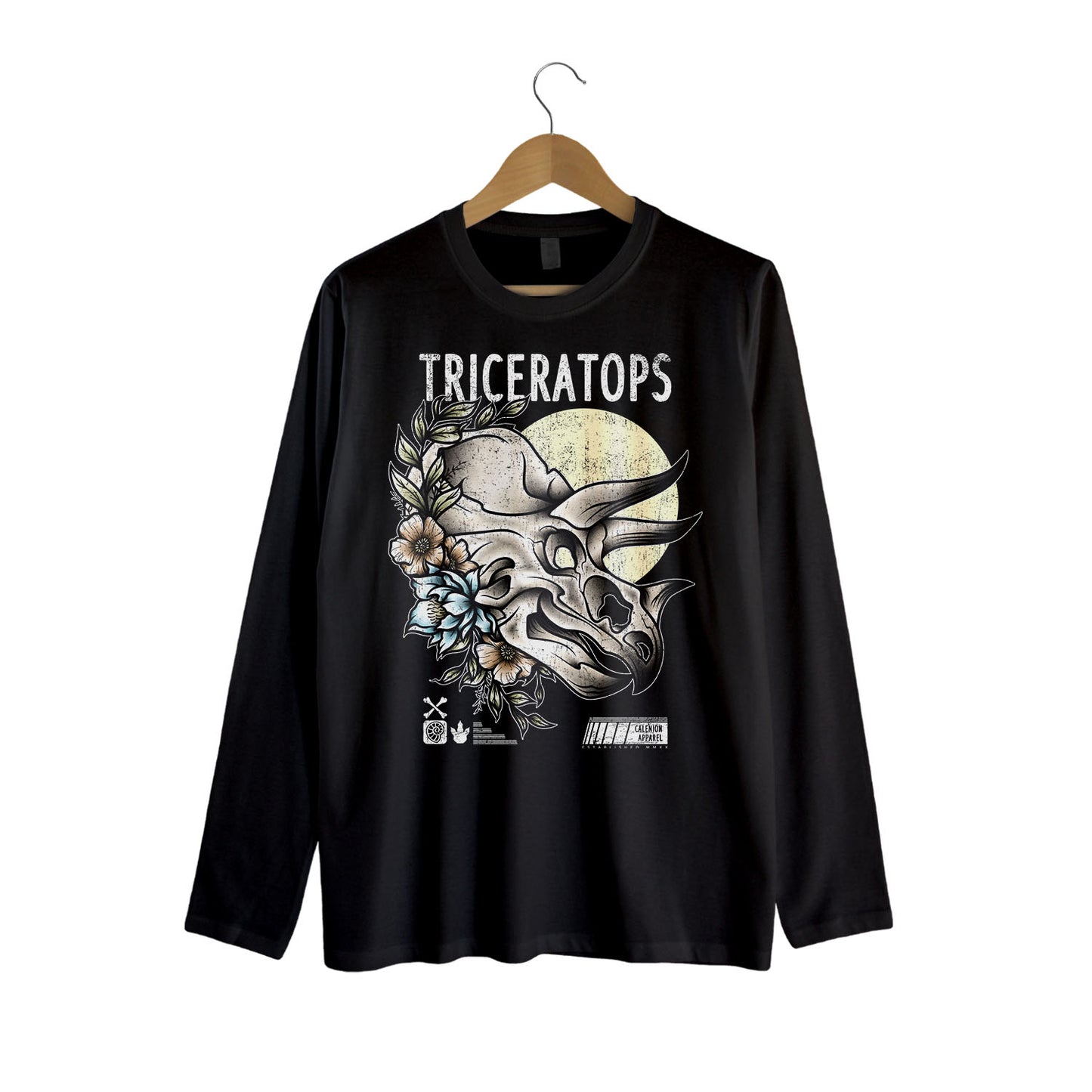 Triceratops Skull Long Sleeve Shirt