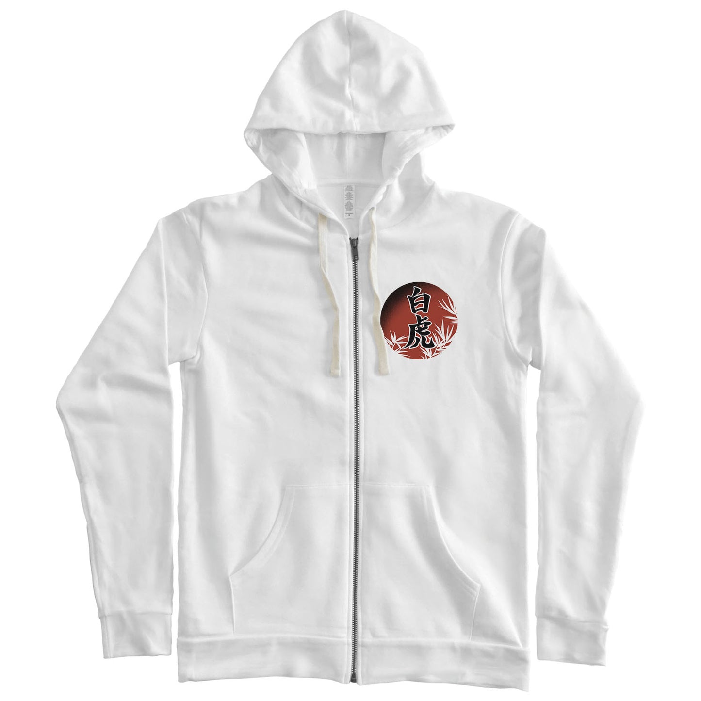 White Tiger Zip Hoodie