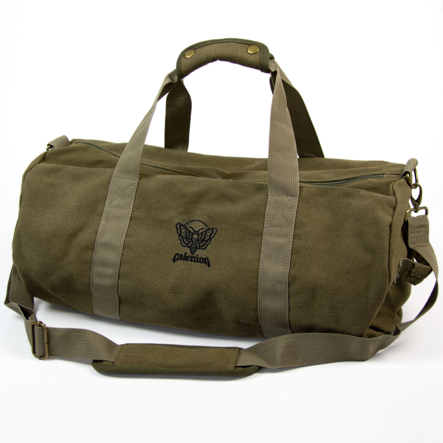 Death Moth Vintage Canvas Barrel Bag