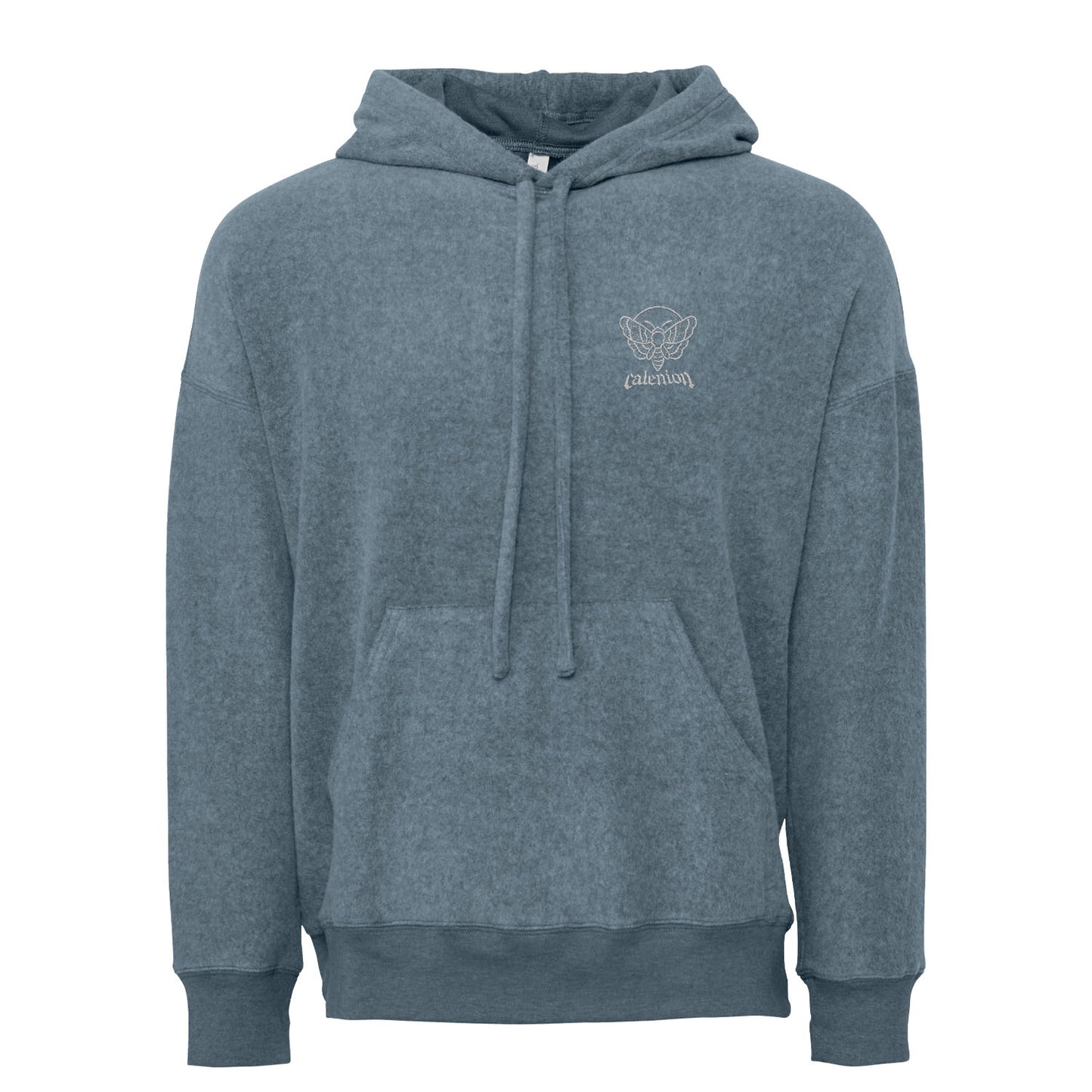 Death Moth Sueded Lightweight Hoodie (Blue Slate)