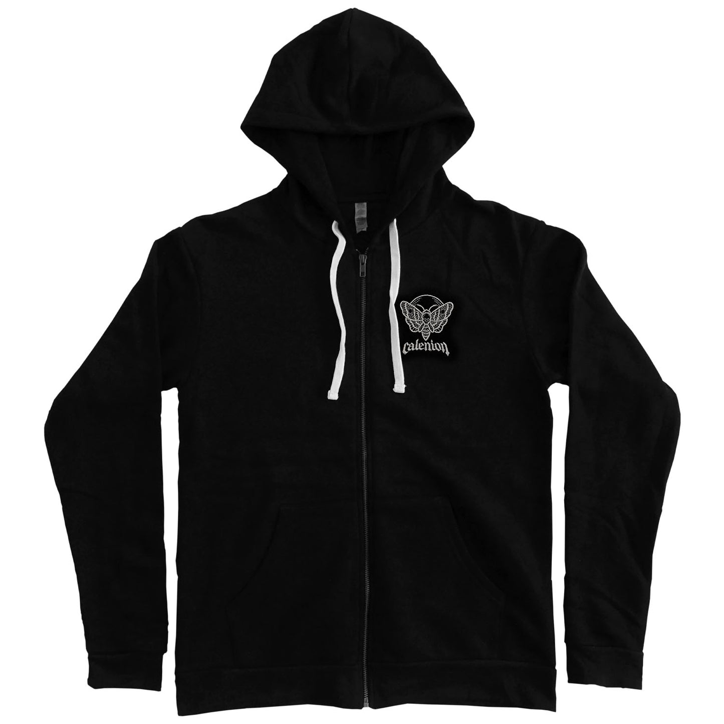 Death Moth Embroidered Zip Hoodie