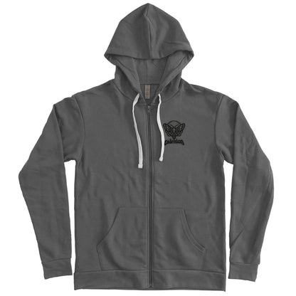 Death Moth Embroidered Zip Hoodie