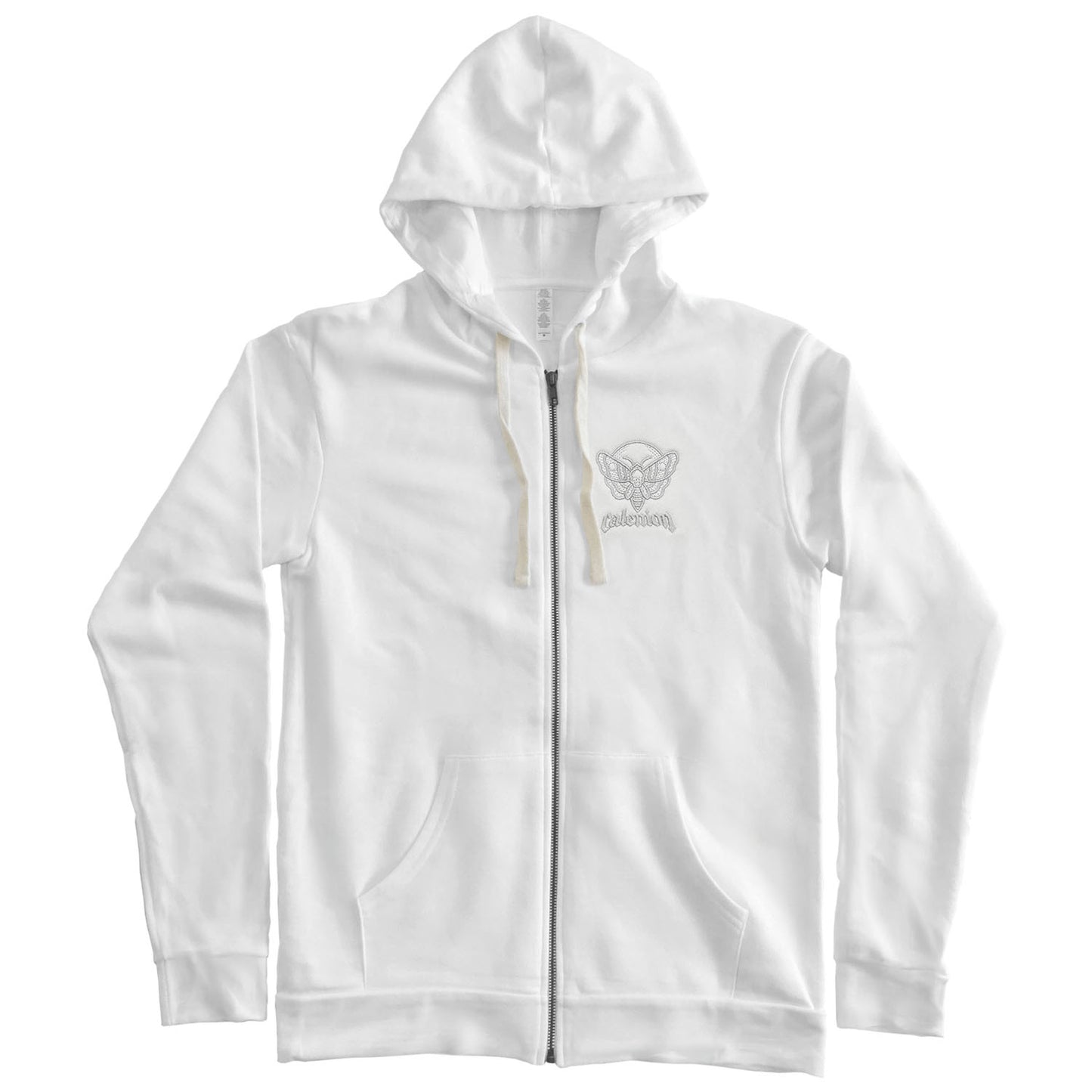 Death Moth Embroidered Zip Hoodie