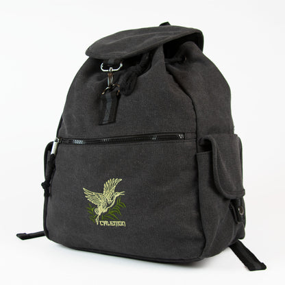 Japanese Crane Vintage Canvas Backpack