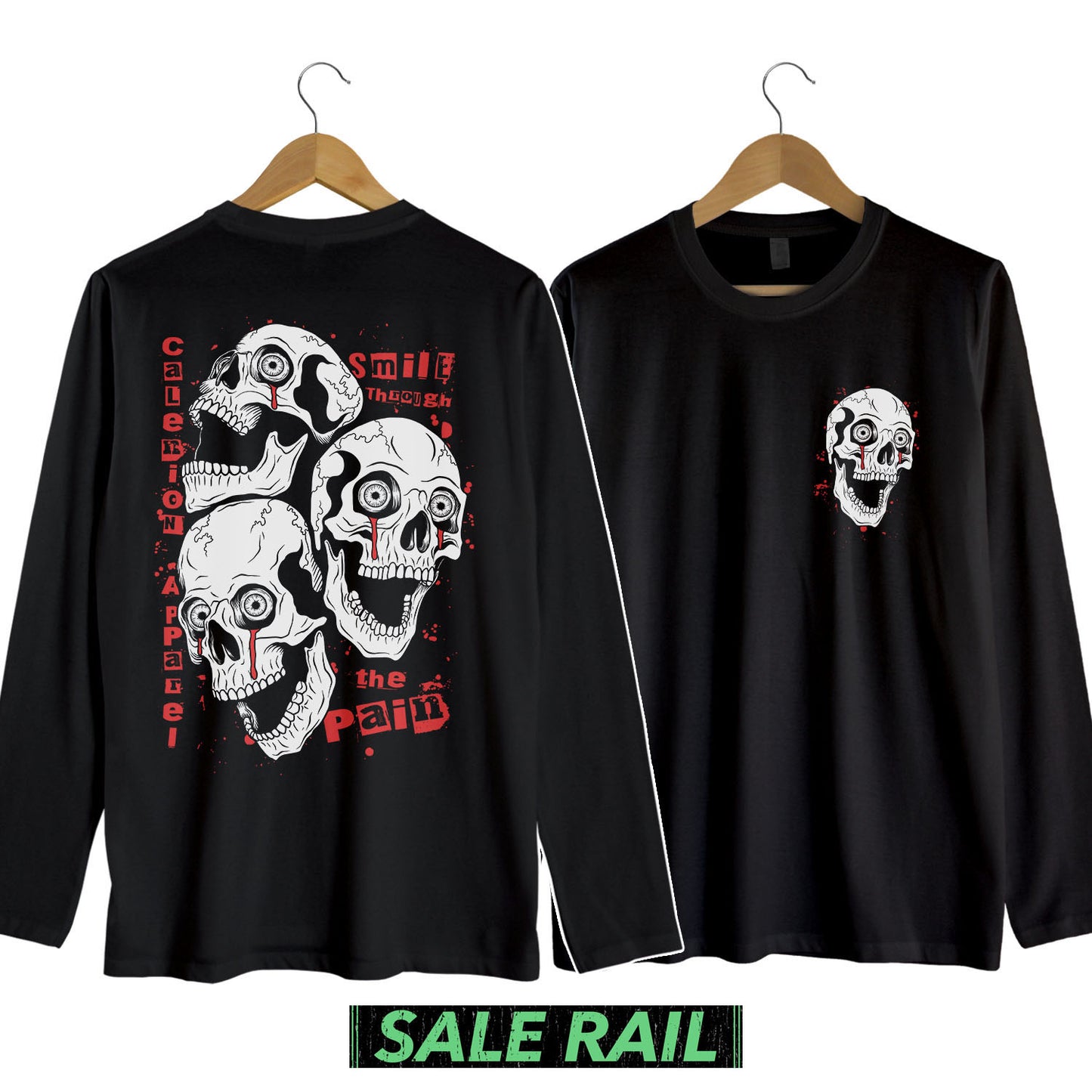 Smile Through The Pain Long Sleeve Shirt (Pre-Printed Stock) [Size S]