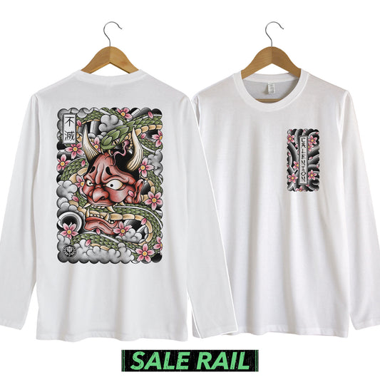 Hannya & Snake Long Sleeve Shirt (Pre-Printed Stock) [Size XXL]