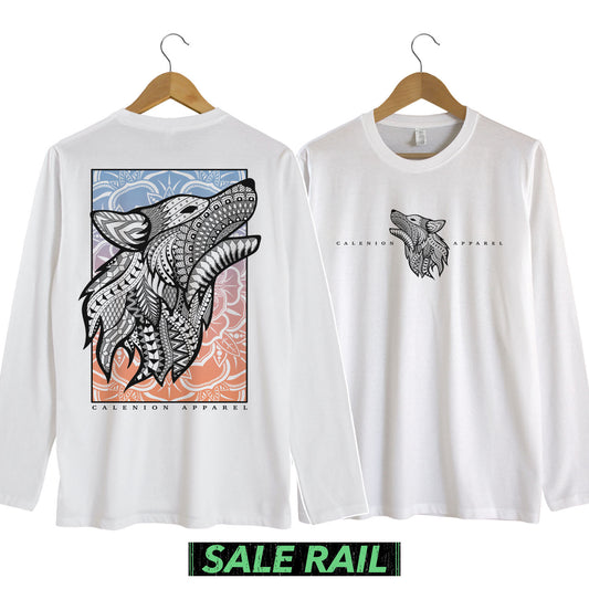 Wolf Zentangle Long Sleeve Shirt (Discontinued Product) [Size S]