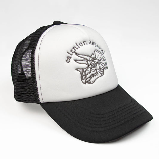 Triceratops Trucker Cap (Black/White)