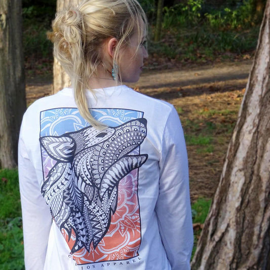Wolf Zentangle Long Sleeve Shirt (Discontinued Product) [Size S]