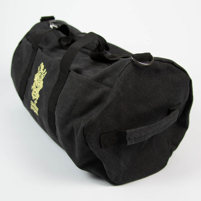 Hannya Vintage Canvas Barrel Bag (Black)