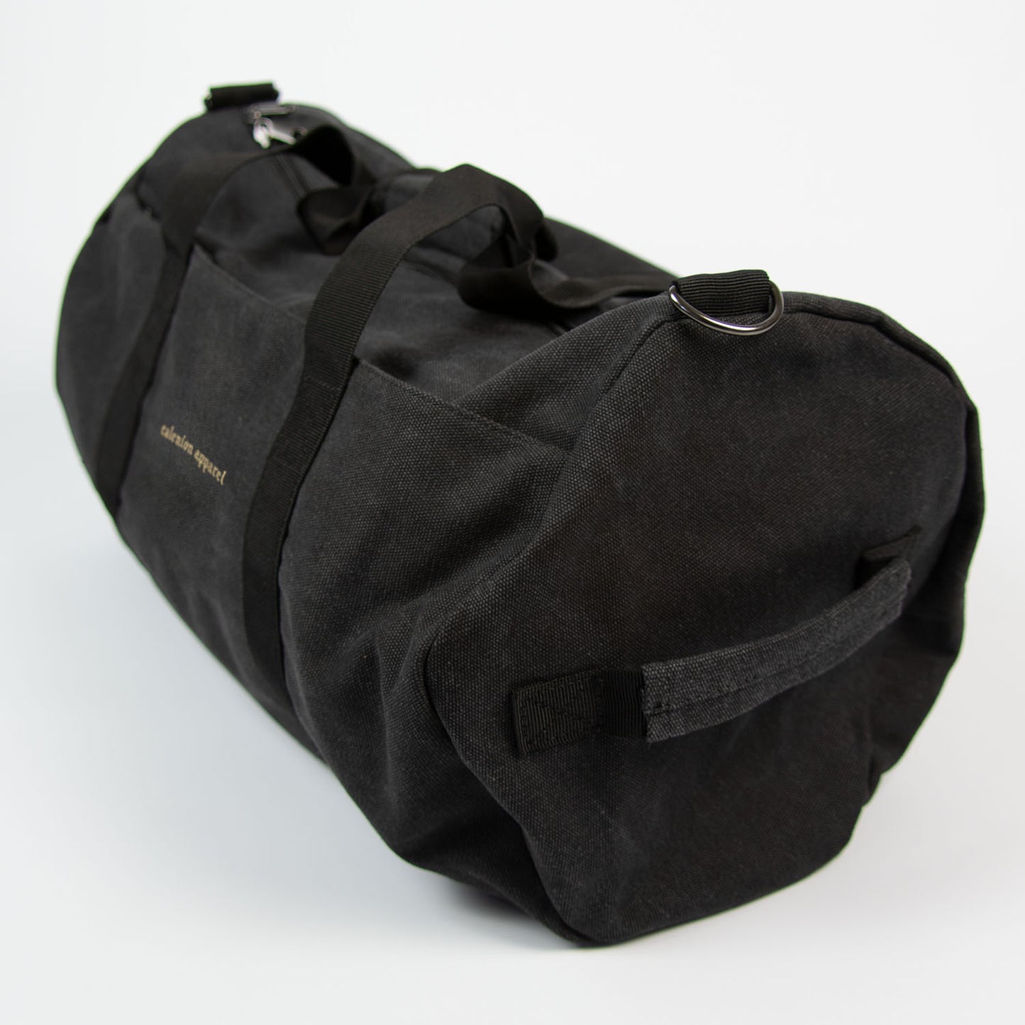 Calenion Vintage Canvas Barrel Bag (Black)