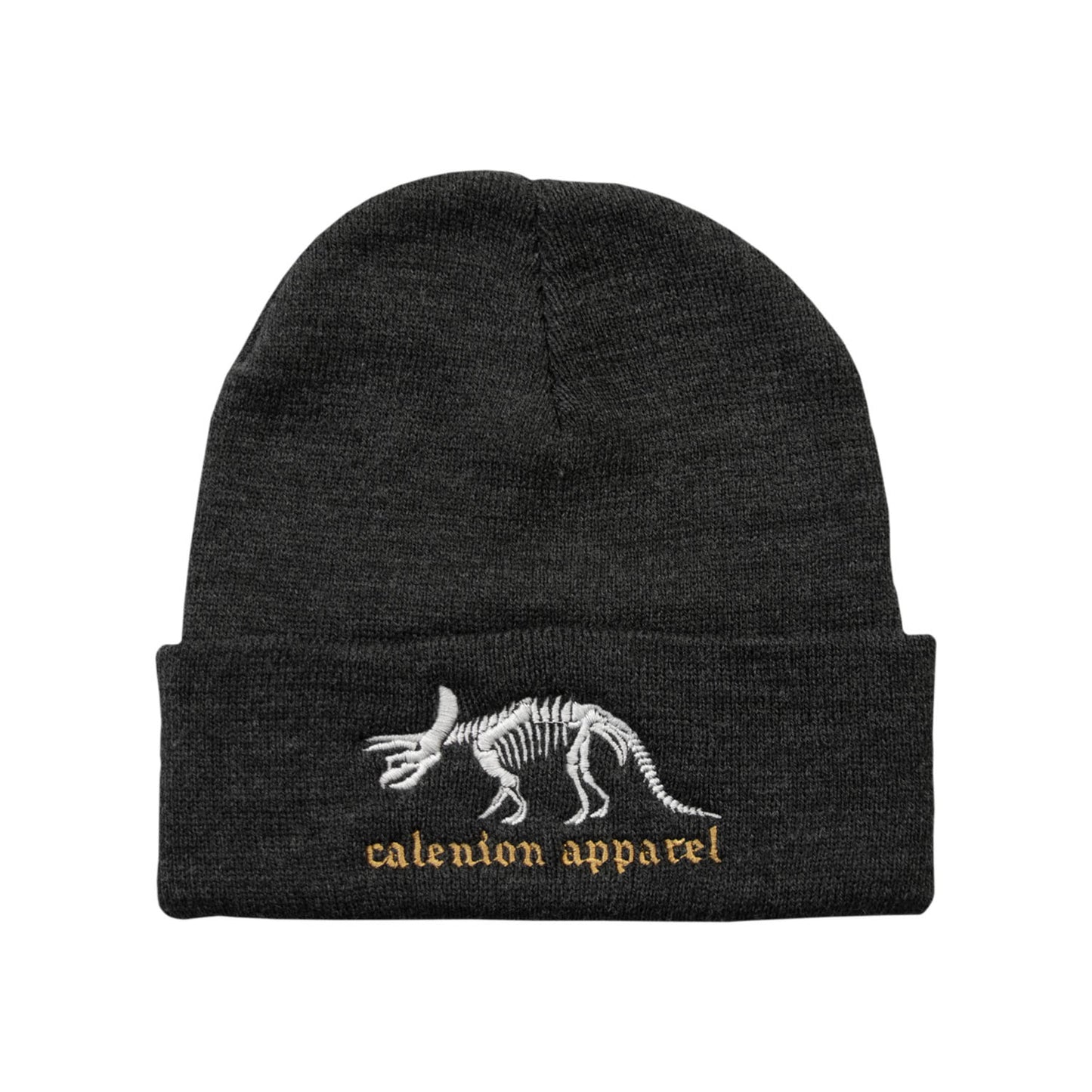 Triceratops Skeleton Beanie (Charcoal)